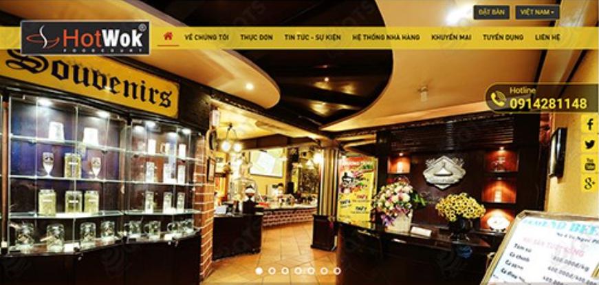 Mẫu website nhà hàng - khách sạn hotwok