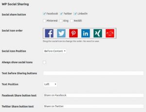 WP Social Sharing - plugin chia sẻ mạng xã hội 6 kênh