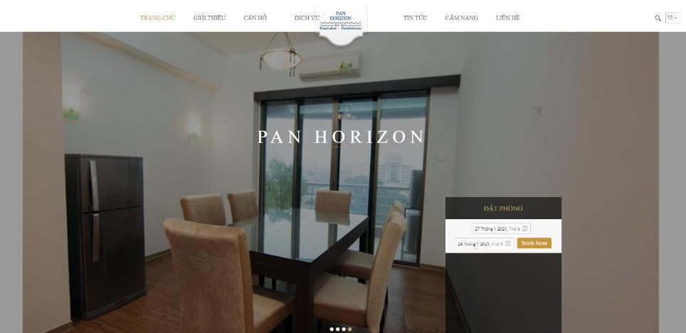 Mẫu thiết kế website nhà hàng - khách sạn Pan Horizon