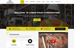 giao diện web xây dựng