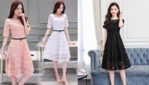 Đầm nếp gấp Quảng Châu cao cấp