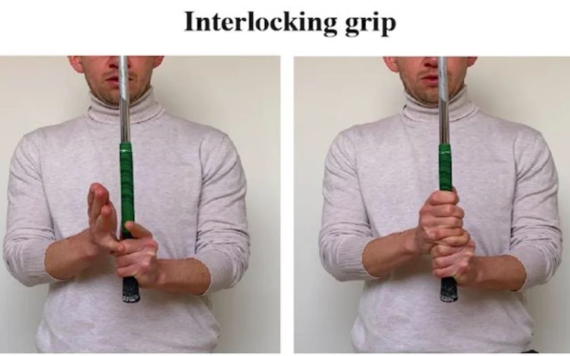 Cách cầm gậy golf kiểu Interlocking Grip