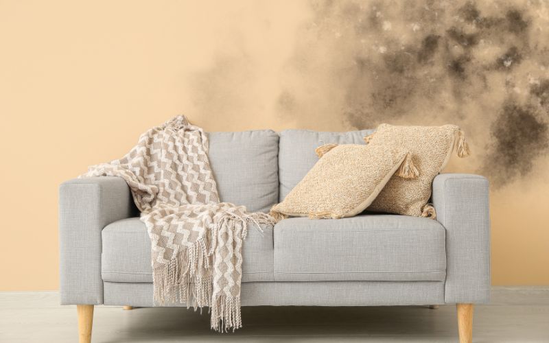 nguyên nhân sofa da bị mốc