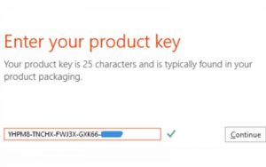 enter your product key