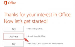 Kích hoạt bằng Key Office 365